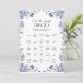 azul presupuesto Bridgerton Bridal Shower Game Kaart (Staand voorkant)