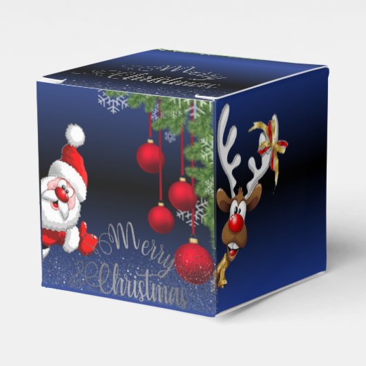 azul Royal degradado de papá Noel Bedankdoosjes (Voorkant Zijde)
