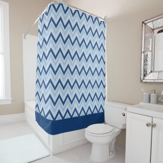 Azul Sapphire Chevron Douchegordijn (In situ)
