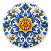 Azul Sol Flor  Keramische Knop (Voorkant)