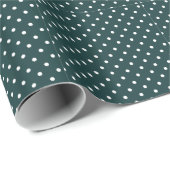 Azul Verde Polka Dots Cadeaupapier (Rol Hoek)