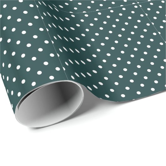 Azul Verde Polka Dots Cadeaupapier (Rol Hoek)