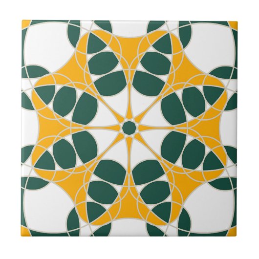 Azulejo Amarillo y Verde Tegeltje (Voorkant)