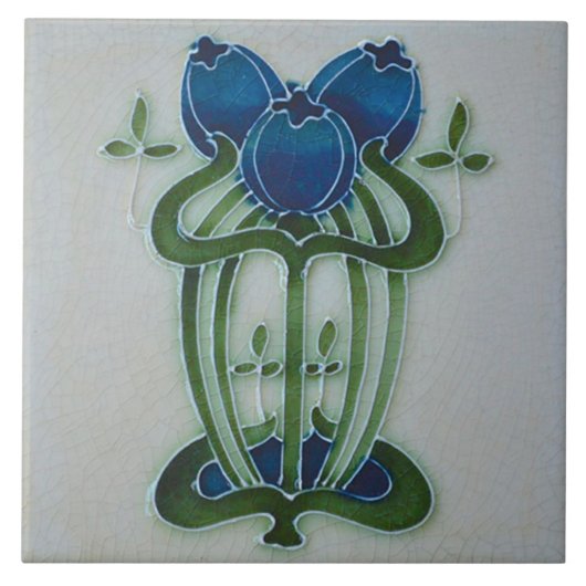 Azulejo Art Nouveau Ceramic Fireplace Wall Tile Tegeltje (Voorkant)