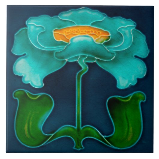 Azulejo Art Nouveau Ceramic Fireplace Wall tile Tegeltje (Voorkant)