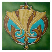 Azulejo Art Nouveau Ceramic tile Tegeltje (Voorkant)