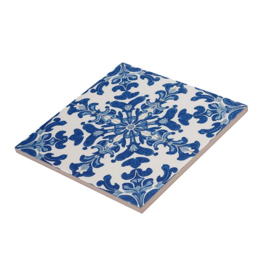 Azulejo blauw en wit mozaïek  bulk tegeltje (Zijkant)