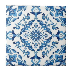 Azulejo blauw en wit mozaïek vintage bulk tegeltje