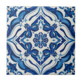 Azulejo blauw en wit mozaïek vintage bulk tegeltje (Voorkant)