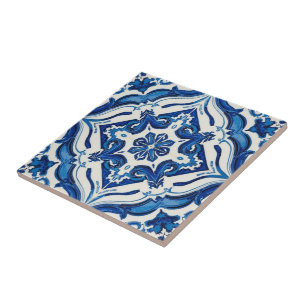 Azulejo blauw en wit mozaïek vintage bulk tegeltje