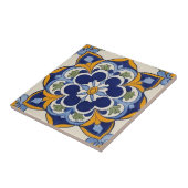 Azulejo blauw geel en groen mozaïek  tegeltje (Zijkant)