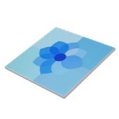 Azulejo Blauw Mediterraan Moderne Bloemen Tegeltje (Zijkant)
