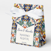 Azulejo blauw Portugees Mediterraan bruiloft Bedankdoosjes (Voorkant Zijde)