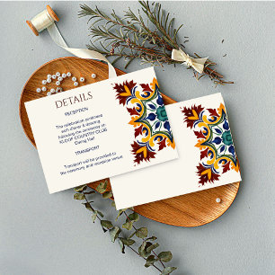 Azulejo blauw Portugees Mediterraan bruiloft Informatiekaartje