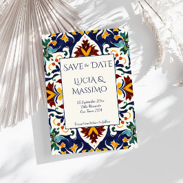 Azulejo blauw Portugees Mediterraan  Save The Date