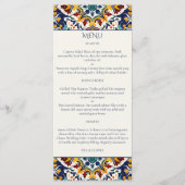 Azulejo blauw Portugees tegels Mediterraan thema Menu (Voorkant)