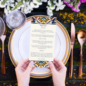 Azulejo blauw Portugees tegels Mediterraan thema Menu