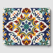 Azulejo blauw Portugees tegels Mexicaans Gastenboek (Achterkant)