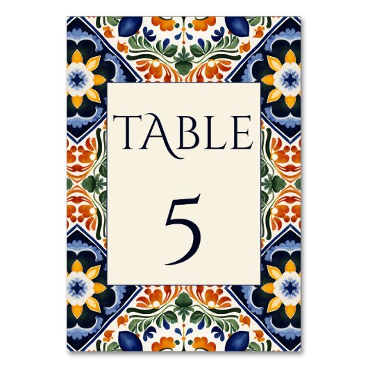 Azulejo blauw Talavera  Mexicaans bruiloft Kaart (Voorkant)