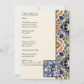 Azulejo blauw Talavera  Mexicaans bruiloft Kaart (Achterkant)