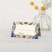 Azulejo blauw Talavera Mexicaans bruiloft Plaatskaartje (Voorkant)