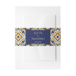 Azulejo blauw Talavera  Mexicaans bruiloft Uitnodigingen Wikkel