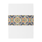 Azulejo blauw Talavera Mexicaans bruiloft Uitnodigingen Wikkel (Achterkant Voorbeeld)