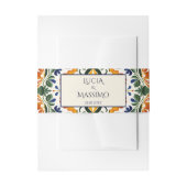 Azulejo blauw Talavera  Mexicaans bruiloft Uitnodigingen Wikkel (Voorkant Voorbeeld)