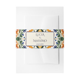 Azulejo blauw Talavera  Mexicaans bruiloft Uitnodigingen Wikkel