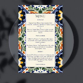 Azulejo blauw Talavera  Mexicaans huwelijksmenu