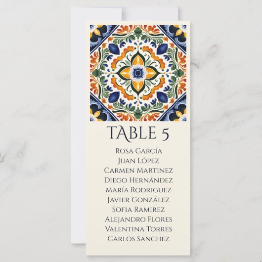 Azulejo blauw  Talavera trouwtafel nummer (Achterkant)