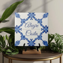 Azulejo Blauwe Aangepaste Huisnaam Plaat Bord Sign