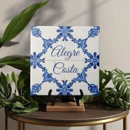 Azulejo Blauwe Aangepaste Huisnaam Plaat Bord Sign Tegeltje