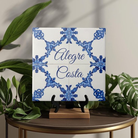 Azulejo Blauwe Aangepaste Huisnaam Plaat Bord Sign Tegeltje