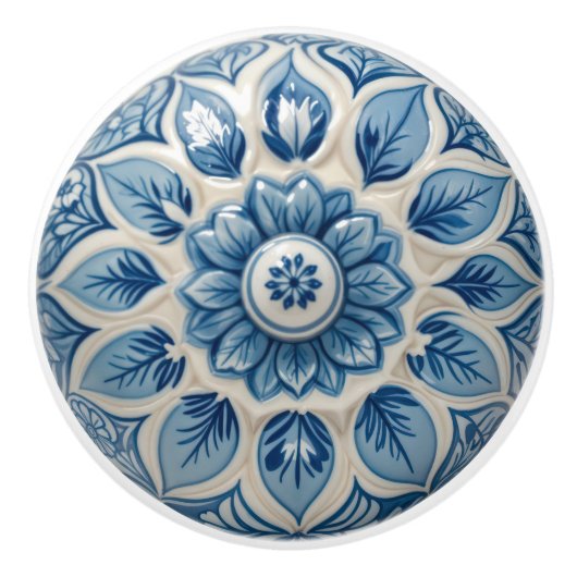 Azulejo Blauwe Elegantie Keramische KnobPull Knop (Voorkant)