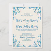 Azulejo Blauwe Huwelijksuitnodiging Kaart (Voorkant)