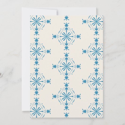 Azulejo Blauwe Huwelijksuitnodiging Kaart (Achterkant)