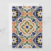 Azulejo blauwe Talavera antieke Mexicaanse bruilof Kaart (Achterkant)