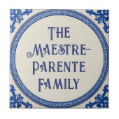 Azulejo Blue Custom House Name Plate Plaque Sign  Tegeltje (Voorkant)