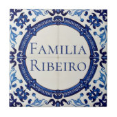 Azulejo Blue Custom House Name Plate Plaque Sign  Tegeltje (Voorkant)