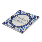 Azulejo Blue Custom House Name Plate Plaque Sign  Tegeltje (Zijkant)