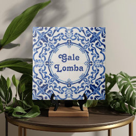 Azulejo Blue Custom House Name Plate Plaque Sign Tegeltje
