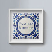 Azulejo Blue Custom House Name Plate Plaque Sign  Tegeltje