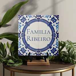 Azulejo Blue Custom House Name Plate Plaque Sign Tegeltje