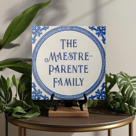 Azulejo Blue Custom House Name Plate Plaque Sign Tegeltje