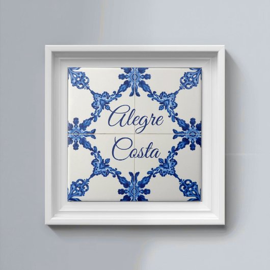 Azulejo Blue Custom House Name Plate Plaque Sign Tegeltje