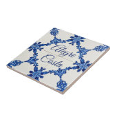 Azulejo Blue Custom House Name Plate Plaque Sign Tegeltje (Zijkant)