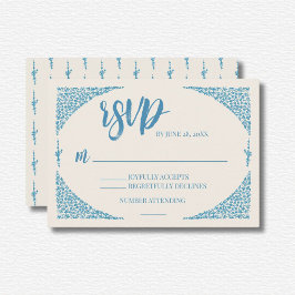 Azulejo Blue Wedding RSVP Kaartje