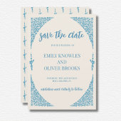 Azulejo Blue Wedding Save The Date