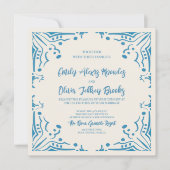 Azulejo Blue Wedding Square Uitnodiging (Voorkant)